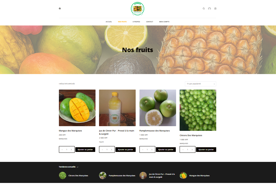imagede la page nos-fruits du site kaihotu.shop
